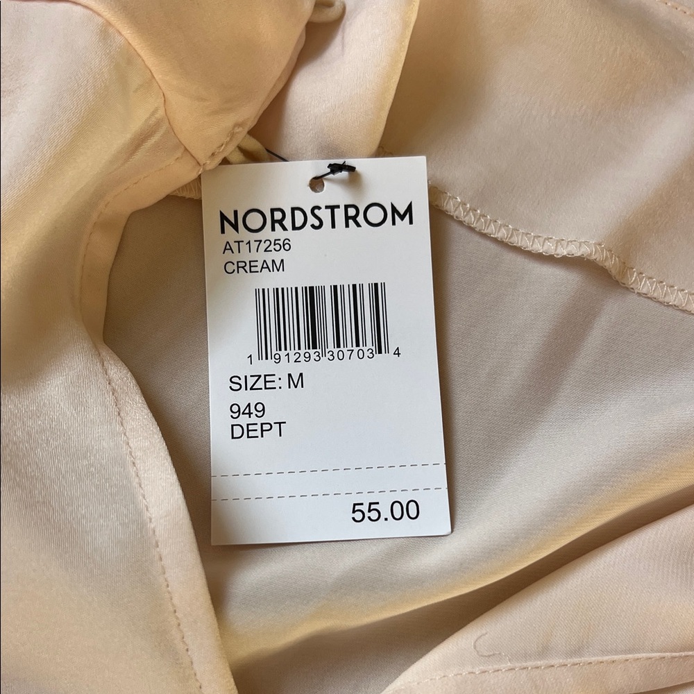 Nordstrom Light Cream Sleeveless Collared Blouse - Picture 2 of 4